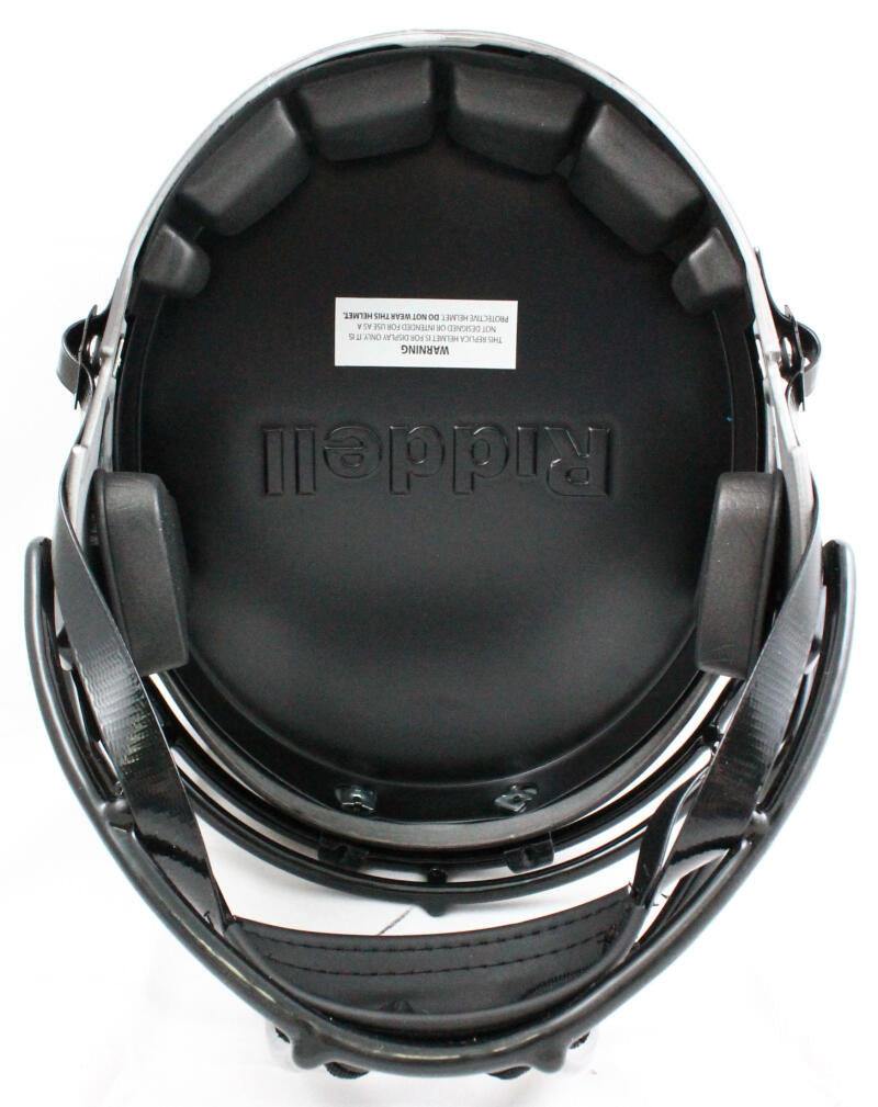 Dak Prescott Autographed Dallas Cowboys F/S Eclipse Speed Helmet-Beckett W Hologram *Silver