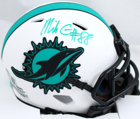 Mike Gesicki Autographed Miami Dolphins Lunar Speed Mini Helmet-Beckett W Hologram *Teal Image 1