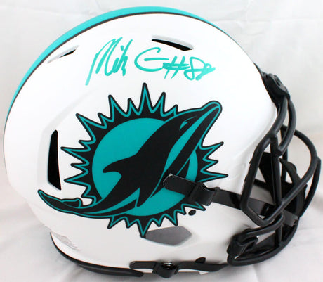 Mike Gesicki Autographed Dolphins F/S Lunar Speed Authentic Helmet-Beckett W Hologram *Teal Image 1