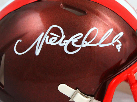 Nick Chubb Autographed Cleveland Browns Flash Speed Mini Helmet-Beckett W Hologram *White Image 2