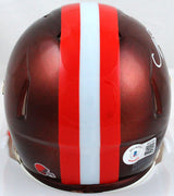 Nick Chubb Autographed Cleveland Browns Flash Speed Mini Helmet-Beckett W Hologram *White Image 3