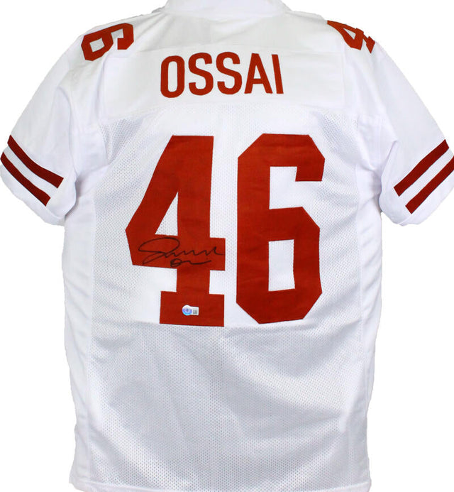Joseph Ossai Autographed White College Style Jersey-Beckett W Hologram *Black Image 1