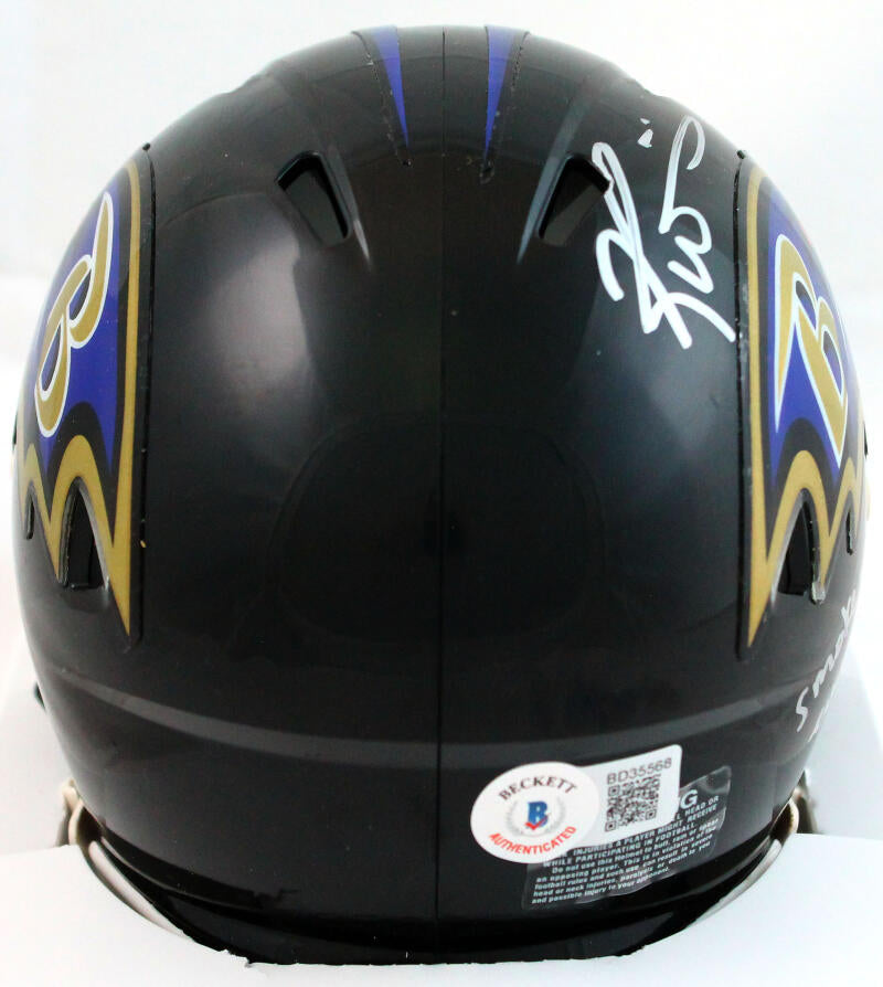 Ricky Williams Autographed Baltimore Ravens Speed Mini Helmet w/SWED-Beckett Hologram *Silver Image 4