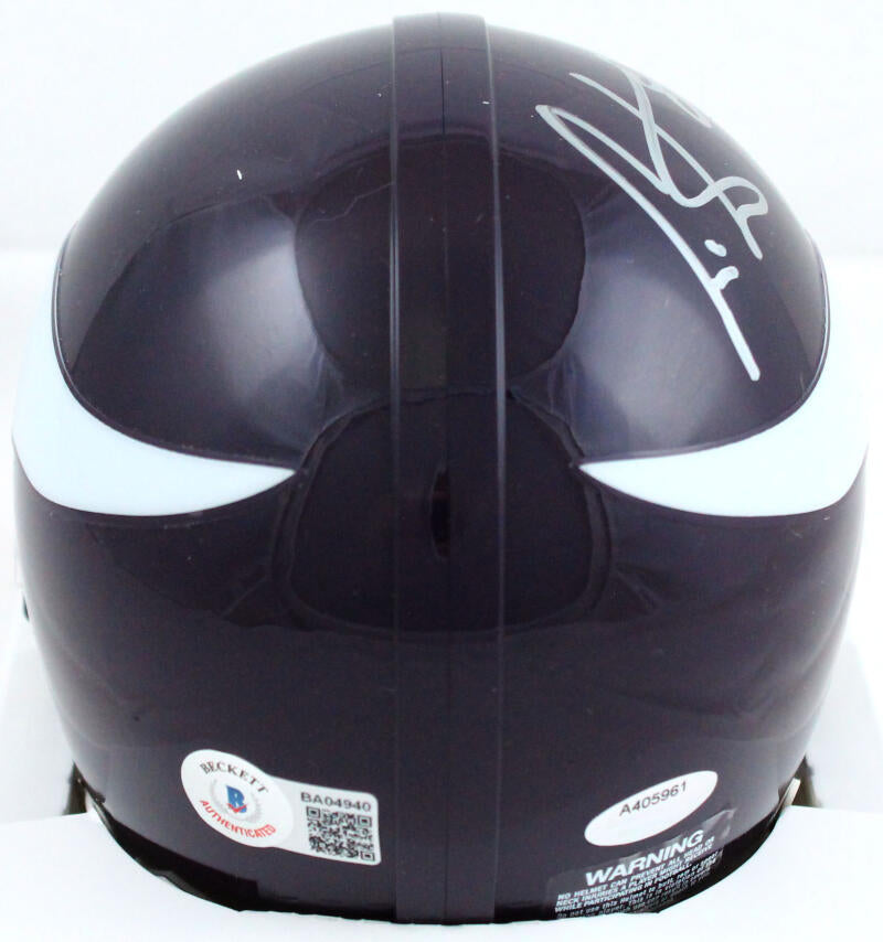 Cris Carter Autographed Minnesota Vikings Mini Helmet-Beckett Hologram *Silver Image 3