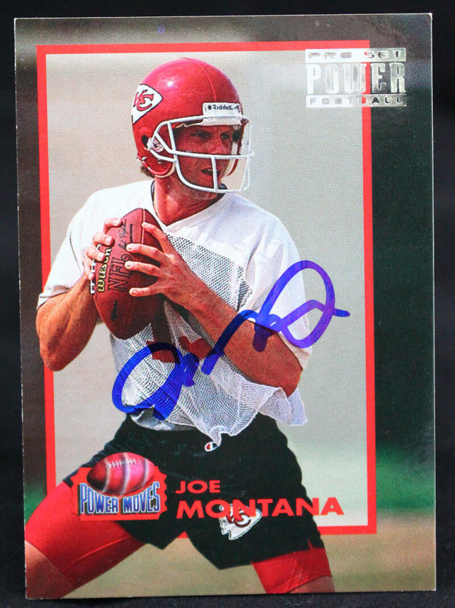 1993 Pro Set Power #PM10 Joe Montana Kansas Chiefs Autograph Beckett Authenticated  Image 1