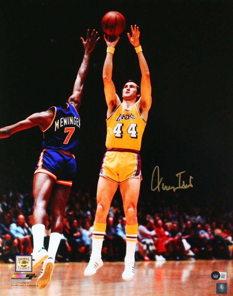 Jerry West Autographed Los Angeles Lakers 16x20 Shot PF Photo-Beckett W Hologram *Gold Image 1