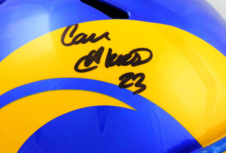 Cam Akers Autographed Los Angeles Rams F/S 2020 Speed Helmet-Beckett W Hologram *Black Image 2