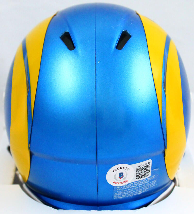 Cam Akers Autographed Los Angeles Rams 2020 Speed Mini Helmet-Beckett W Hologram *Black Image 3