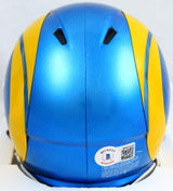 Cam Akers Autographed Los Angeles Rams 2020 Speed Mini Helmet-Beckett W Hologram *Black Image 3