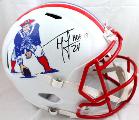 Ty Law Autographed New England Patriots F/S 90-92 Speed Helmet w/ HOF-Beckett W Hologram Image 1