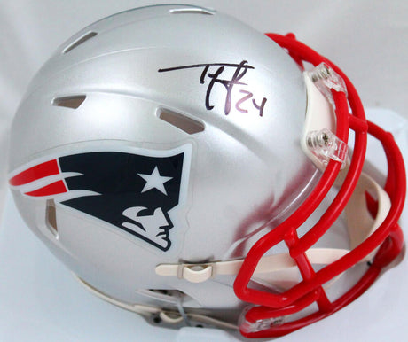Ty Law Autographed New England Patriots Speed Mini Helmet-Beckett W Hologram *Black Image 1