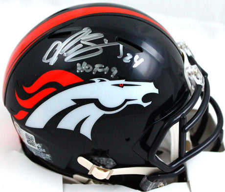Champ Bailey Autographed Denver Broncos Speed Mini Helmet w/HOF-Beckett W Hologram *Silver Image 1