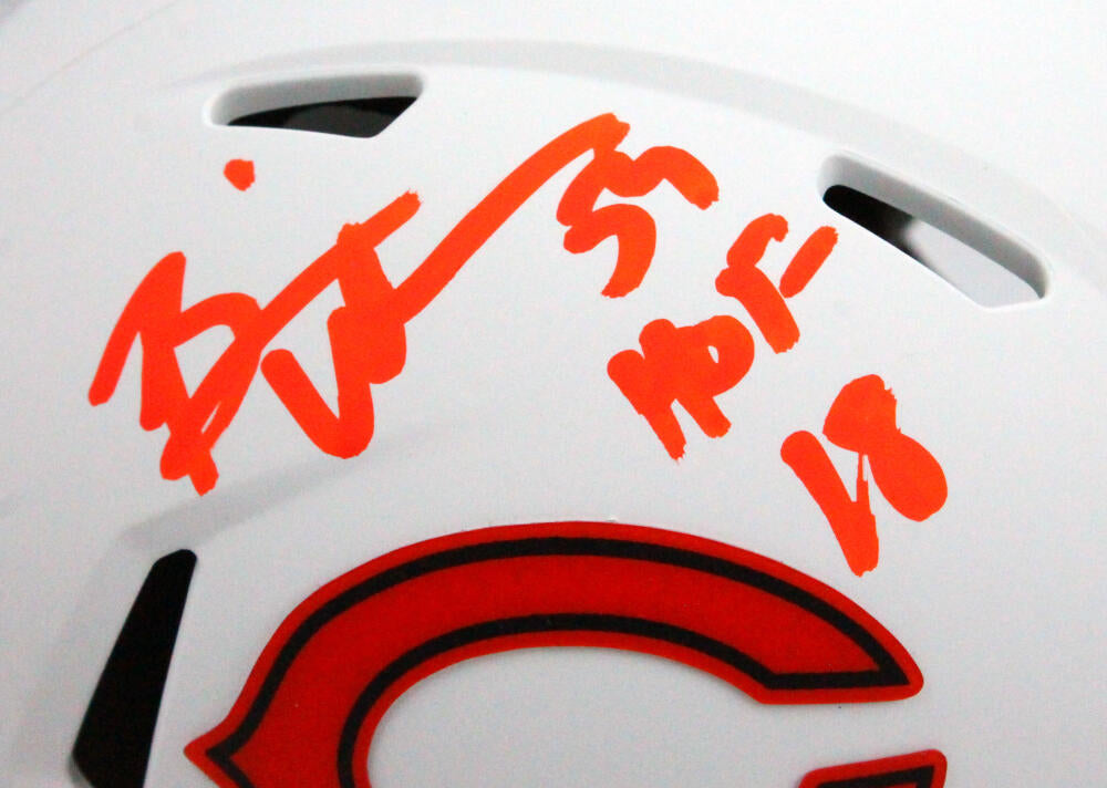 Brian Urlacher Autographed Chicago Bears Lunar Speed Mini Helmet w/HOF-Beckett W Hologram *Orange Image 2
