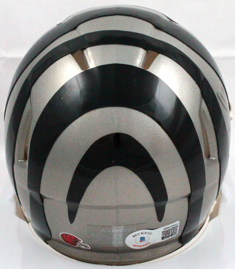 Boomer Esiason Autographed Cincinnati Bengals Flash Speed Mini Helmet-Beckett W Hologram *Black Image 3