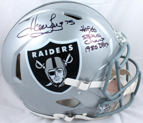 Howie Long Autographed Oakland Raiders F/S Speed Authentic Helmet w/3 insc.-Beckett W Hologram  Image 1
