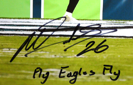 Miles Sanders Autographed Philadelphia Eagles 16x20 HM TD Photo w/insc.-Beckett W Hologram *Black Image 2