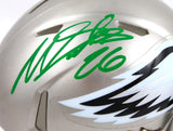 Miles Sanders Autographed Philadelphia Eagles Flash Speed Mini Helmet-Beckett W Hologram *Green Image 2