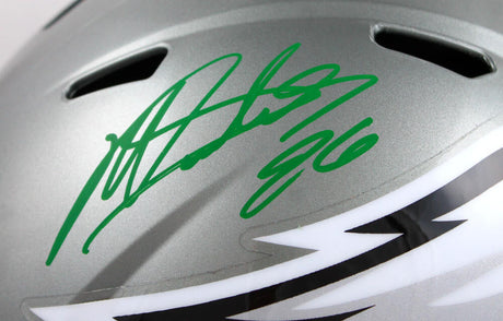 Miles Sanders Autographed Philadelphia Eagles F/S Flash Speed Helmet-Beckett W Hologram *Green Image 2