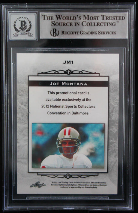 2012 Leaf National Convention #JM1 Joe Montana Auto SF 49ers BAS Autograph 10  Image 2