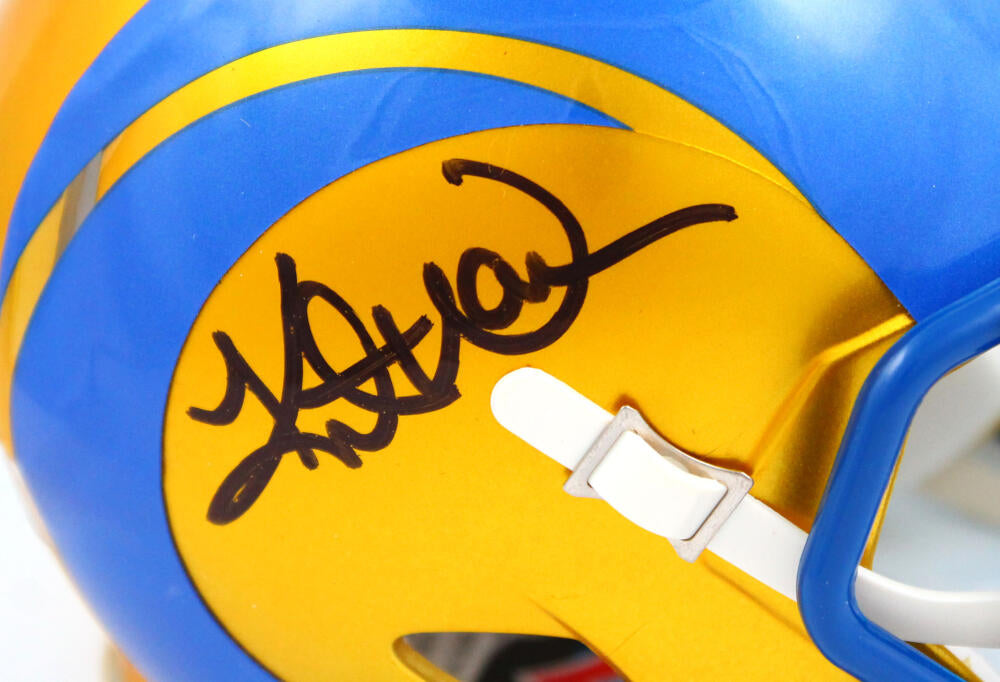 Kurt Warner Autographed St. Louis Rams Flash Speed Mini Helmet-Beckett W Hologram *Black Image 2