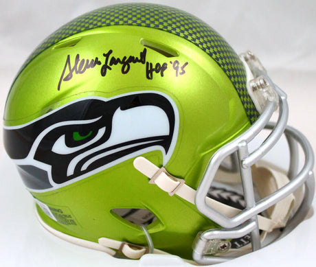 Steve Largent Autographed Seattle Seahawks Flash Speed Mini Helmet w/HOF-Beckett W Hologram *Black Image 1