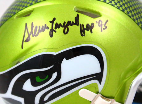 Steve Largent Autographed Seattle Seahawks Flash Speed Mini Helmet w/HOF-Beckett W Hologram *Black Image 2