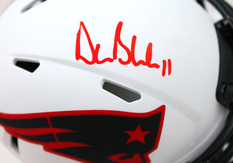 Drew Bledsoe Autographed New England Patriots Lunar Speed Mini Helmet-Beckett W Hologram *Red Image 2