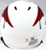 Drew Bledsoe Autographed New England Patriots Lunar Speed Mini Helmet-Beckett W Hologram *Red Image 3