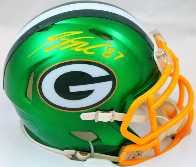 Jordy Nelson Autographed Green Bay Packers Flash Speed Mini Helmet-Beckett W Hologram *Yellow Image 1