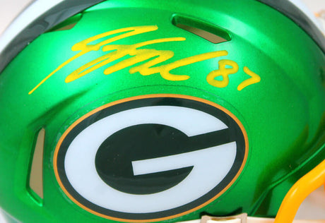 Jordy Nelson Autographed Green Bay Packers Flash Speed Mini Helmet-Beckett W Hologram *Yellow Image 2