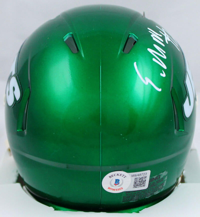 Elijah Moore Autographed New York Jets Speed Mini Helmet-Beckett W Hologram *White Image 3
