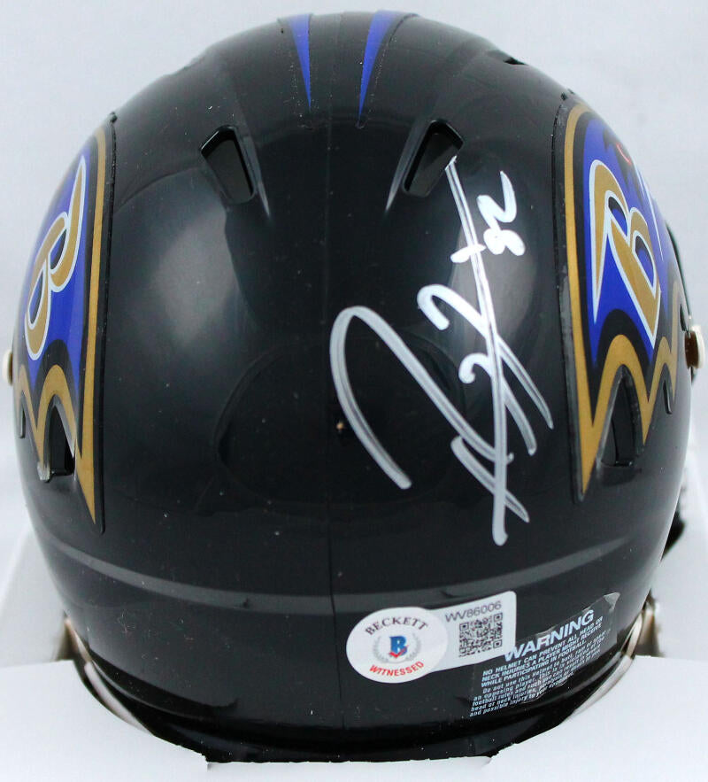 Ray Lewis Autographed Baltimore Ravens Speed Mini Helmet-Beckett W Hologram*Silver Image 3