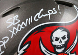 Warren Sapp Autographed Tampa Bay Buccaneers F/S 97-13 Speed Authentic Helmet w/2 Insc.-Beckett W Hologram *White Image 3
