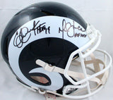 Faulk/Dickerson Signed Rams Speed Authentic FS Helmet w/ HOF- BA W Holo *Black Image 1