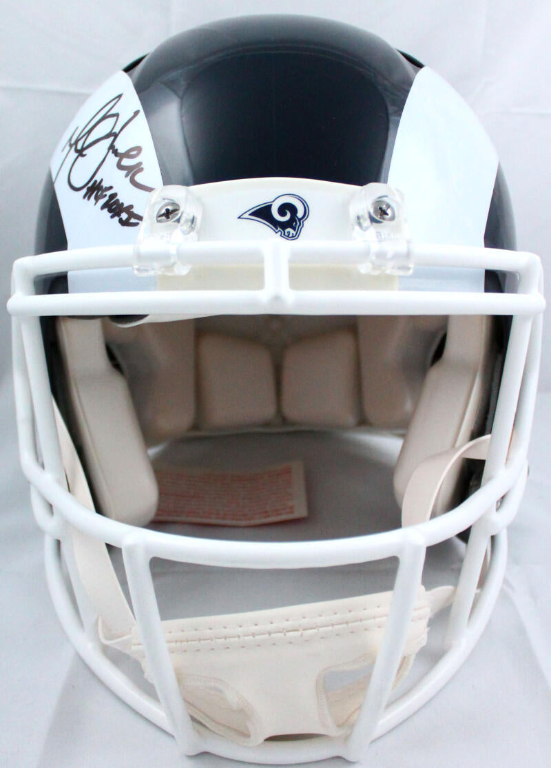 Faulk/Dickerson Signed Rams Speed Authentic FS Helmet w/ HOF- BA W Holo *Black Image 4