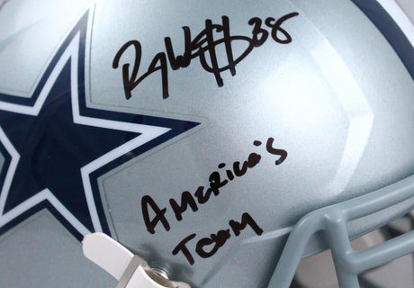 Roy Williams Autographed Dallas Cowboys F/S Speed Helmet w/2 Insc.-Beckett W Hologram *Black Image 2