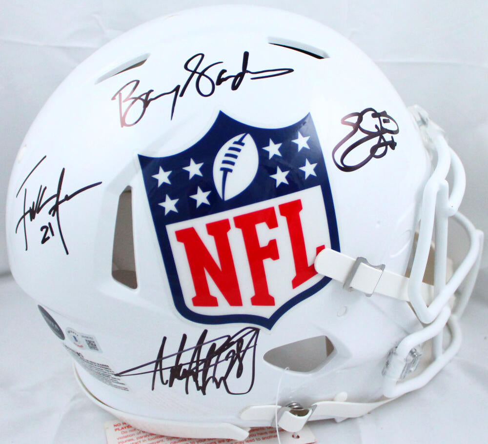 Barry Sanders/Frank Gore/Emmitt Smith/Adrian Peterson Autographed NFL F/S Speed Authentic Helmet-Beckett W Hologram Image 1