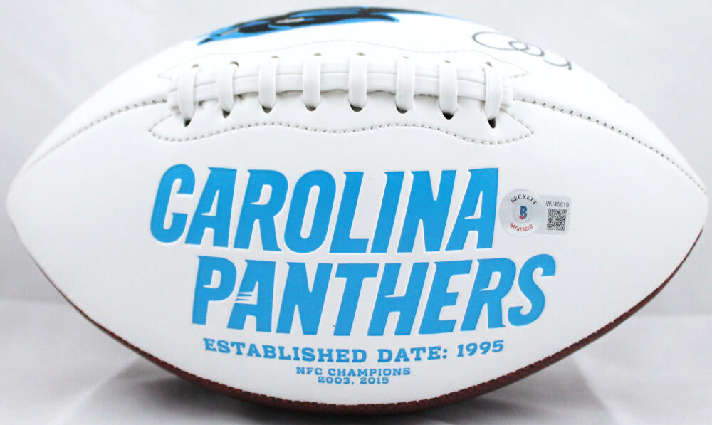 Luke Kuechly Autographed Carolina Panthers Logo Football- Beckett W Holo *Black Image 3