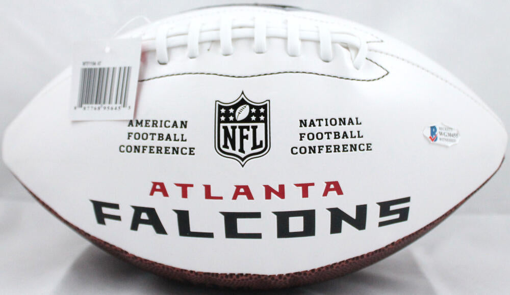 Deion Sanders Autographed Atlanta Falcons Wilson Logo Football- Beckett W Image 3