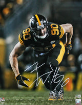 TJ Watt Autographed Pittsburgh Steelers 16x20 FP In Stance Photo-Beckett W Hologram *White Image 1