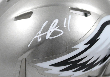 AJ Brown Autographed Philadelphia Eagles Flash Speed Mini Helmet-Beckett W Hologram *White Image 2