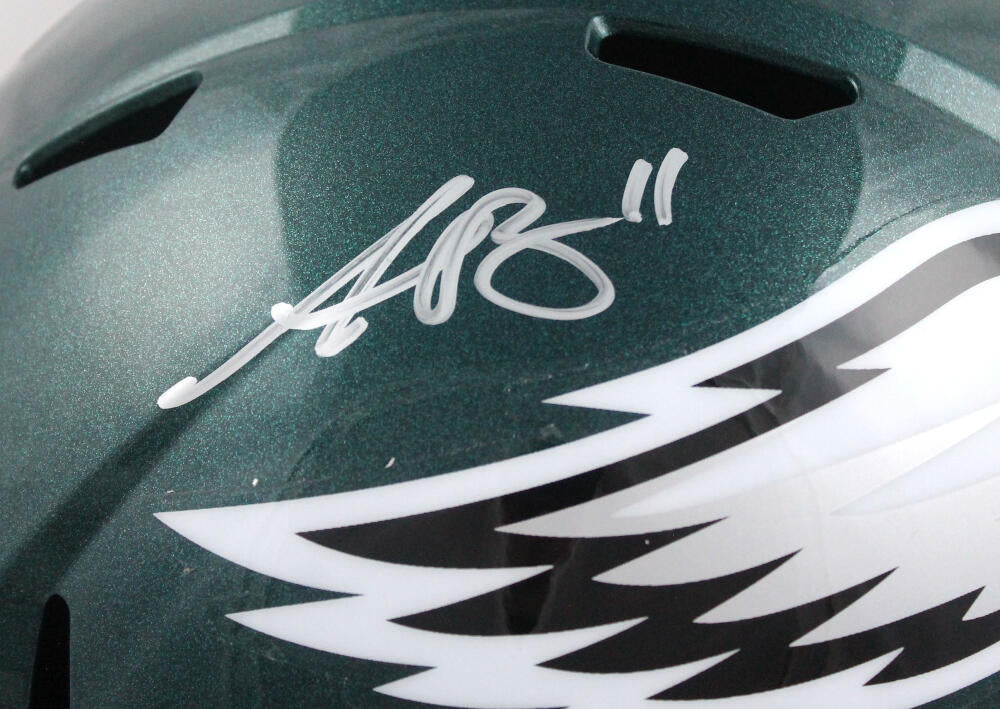 AJ Brown Autographed Philadelphia Eagles F/S Speed Helmet-Beckett W Hologram *Silver Image 2