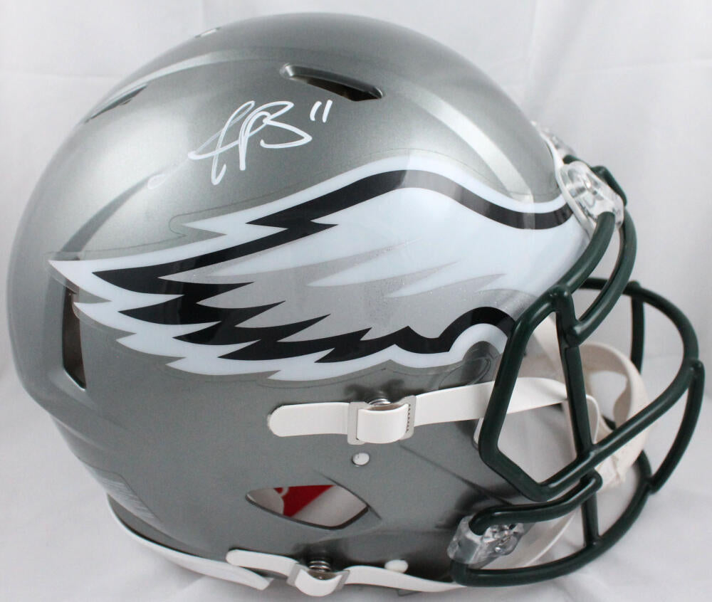 AJ Brown Autographed Philadelphia Eagles F/S Flash Speed Authentic Helmet-Beckett W Hologram *White Image 1