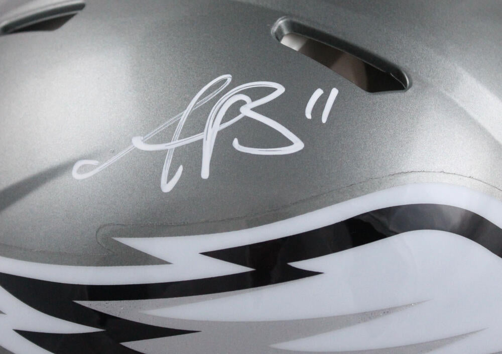 AJ Brown Autographed Philadelphia Eagles F/S Flash Speed Authentic Helmet-Beckett W Hologram *White Image 2