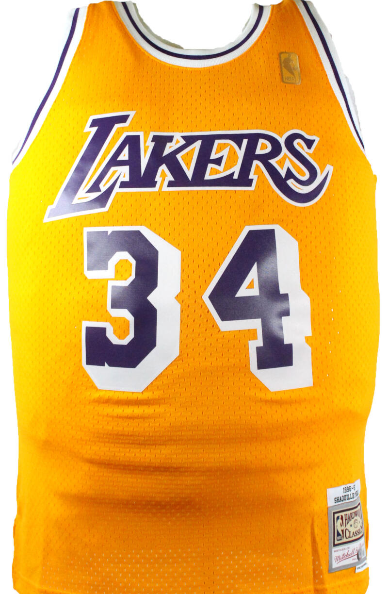 Shaquille O' Neal Signed LA Lakers Gold Mitchell&Ness HWC Swingman Jersey-Beckett W Hologram *Silver Image 3