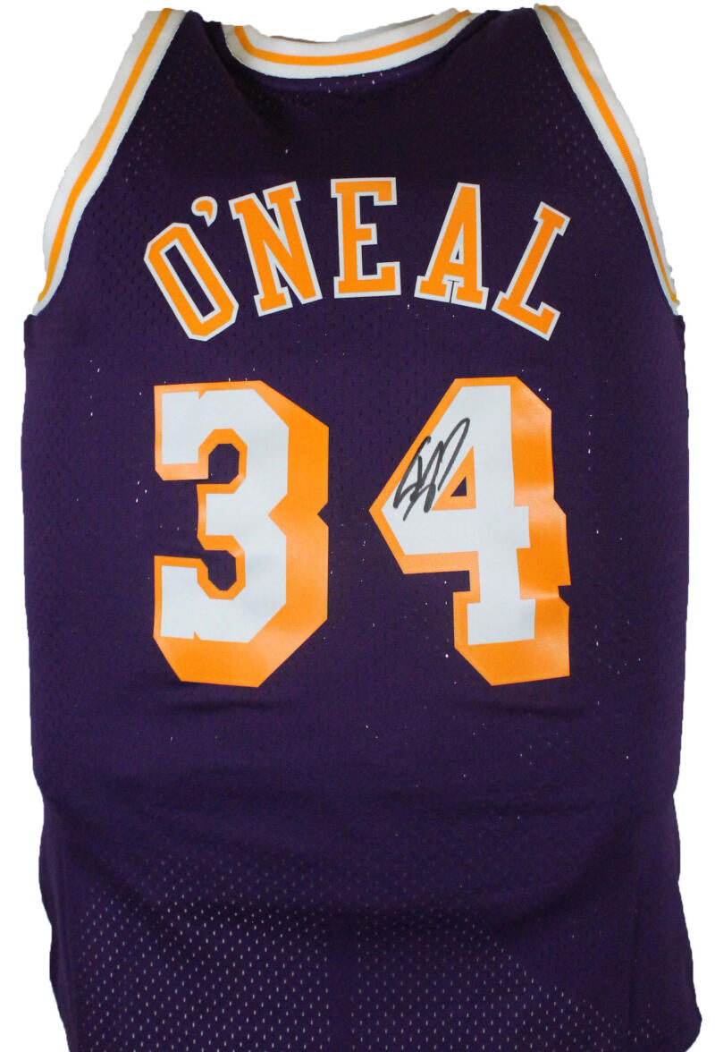 Shaquille O' Neal Signed LA Lakers Purple Mitchell&Ness HWC Swingman Jersey-Beckett W Hologram *Silver Image 1