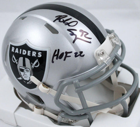Richard Seymour Autographed Oakland Raiders Speed Mini Helmet w/HOF-Beckett W Hologram *Black Image 1