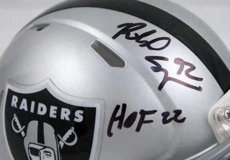 Richard Seymour Autographed Oakland Raiders Speed Mini Helmet w/HOF-Beckett W Hologram *Black Image 2