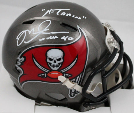 Mike Alstott Autographed Tampa Bay Buccaneers 97-13 Speed Mini Helmet w/A-Train-Beckett W Hologram *White Image 1
