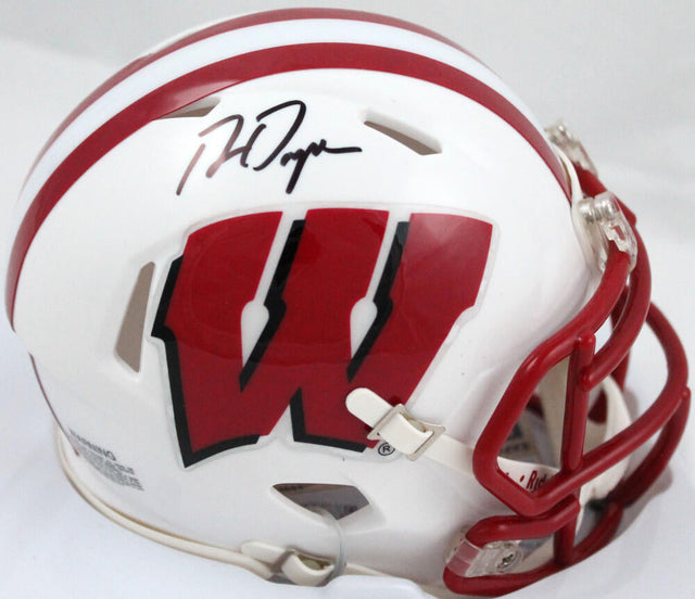 Ron Dayne Autographed Wisconsin Badgers Speed Mini Helmet-Prova *Black Image 1